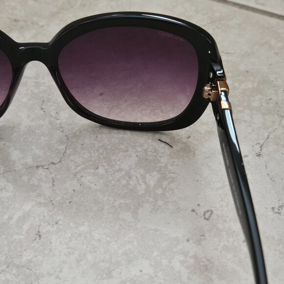 CLASSIC BALMAIN FRANCE BLACK PURPLE GRADIENT LENS CAT EYE OVERSIZED SUNGLASSES